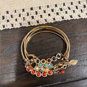 Colorful Beaded Gold Bracelet Set
